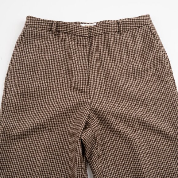 TALBOTS brown houndstooth plaid wide leg high waist trousers size 10 - Picture 5 of 9